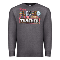 Charcoal Heather blessed teacher Premium Sweatshirt - AdoDesignShop