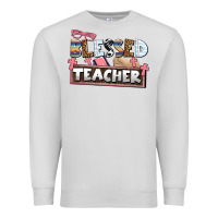 Dove Grey blessed teacher Premium Sweatshirt - AdoDesignShop