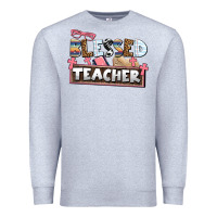 Heather Grey blessed teacher Premium Sweatshirt - AdoDesignShop