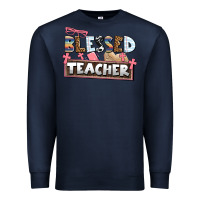 Navy blessed teacher Premium Sweatshirt - AdoDesignShop