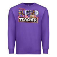 Purple blessed teacher Premium Sweatshirt - AdoDesignShop