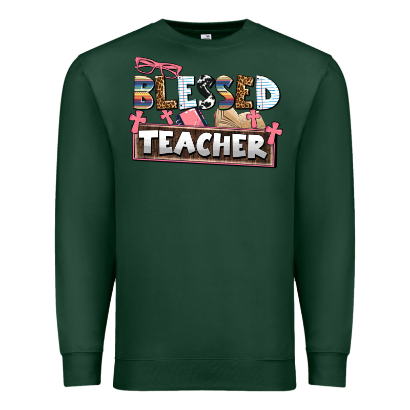 Blessed Teacher Premium Sweatshirt by AdoDesignShop | Teevron