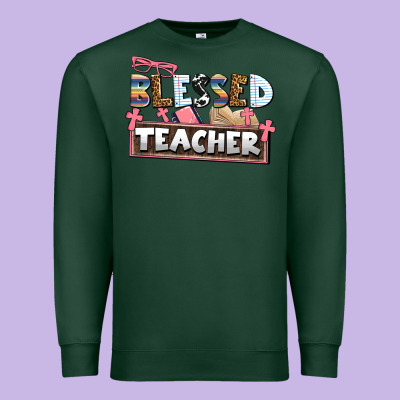 Blessed Teacher Premium Sweatshirt Designed By Adodesignshop