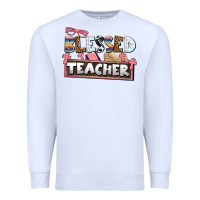 White blessed teacher Premium Sweatshirt - AdoDesignShop