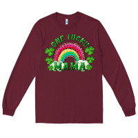 Burgundy st patricks day one lucky mama Long Sleeve Tee - RanaPortraitStore