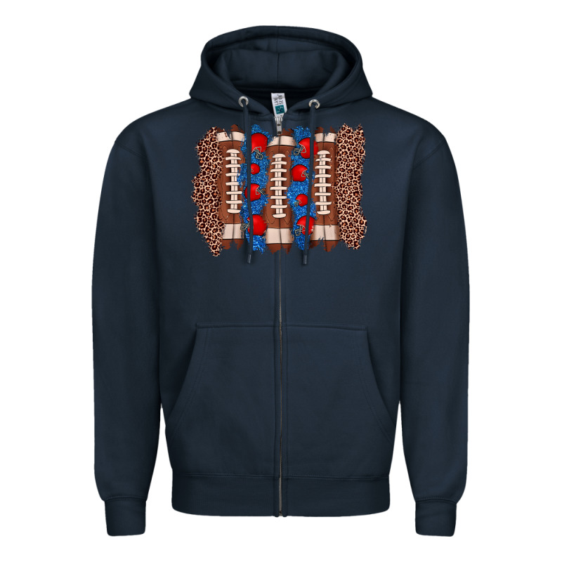 Football Brushstroke Zipper Hoodie by Zillion Design Studio | Teevron