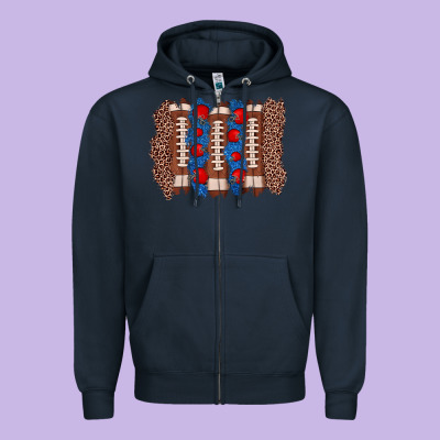 Football Brushstroke Zipper Hoodie Designed By Zillion Design Studio