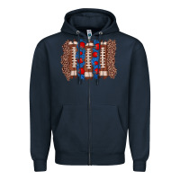 Navy football brushstroke Zipper Hoodie - Zillion Design Studio