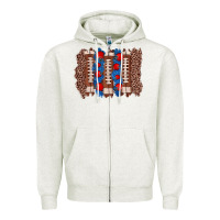 Oatmeal Heather football brushstroke Zipper Hoodie - Zillion Design Studio