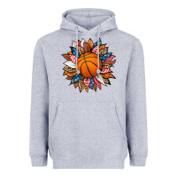 Heather Grey basketball sunflower Heavyweight Hoodie - HRA Design Shop