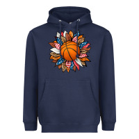 Navy basketball sunflower Heavyweight Hoodie - HRA Design Shop