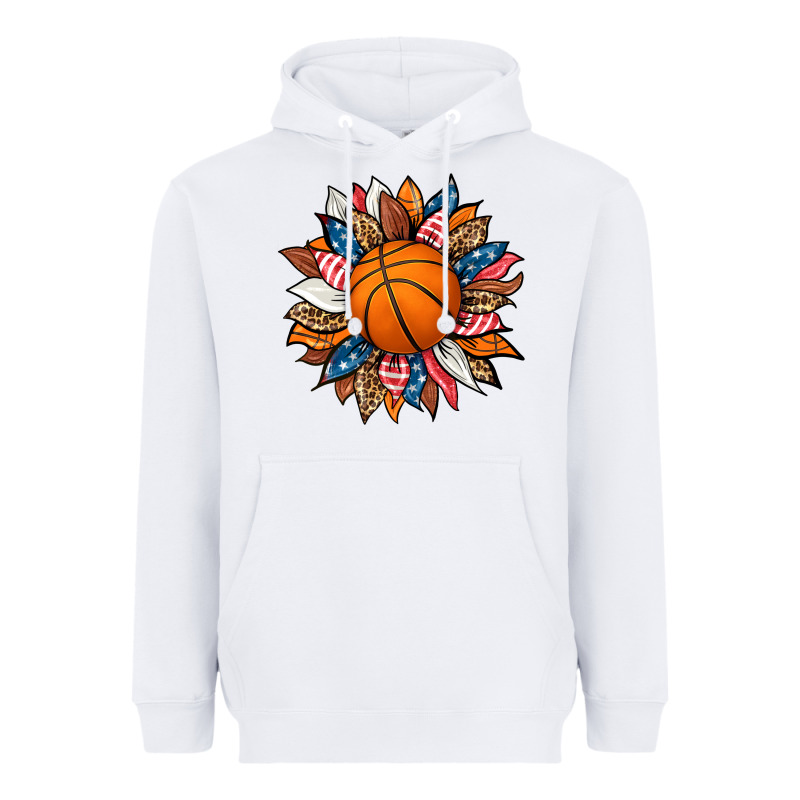 Basketball Sunflower Heavyweight Hoodie by HRA Design Shop | Teevron