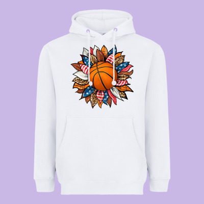 Basketball Sunflower Heavyweight Hoodie Designed By Hra Design Shop