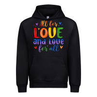 Black all for love and love for all Urban Hoodie - MaliasSmallBusiness