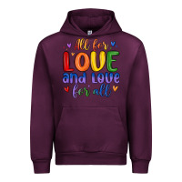 Mauve Wine all for love and love for all Urban Hoodie - MaliasSmallBusiness