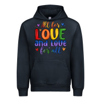 Navy all for love and love for all Urban Hoodie - MaliasSmallBusiness