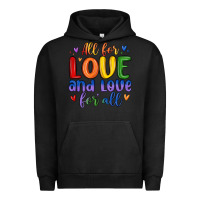 Pigment Black all for love and love for all Urban Hoodie - MaliasSmallBusiness