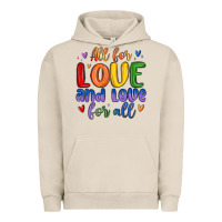 Pigment French Oak all for love and love for all Urban Hoodie - MaliasSmallBusiness