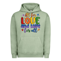 Pigment Oil Green all for love and love for all Urban Hoodie - MaliasSmallBusiness