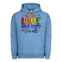 Pigment Pebble Blue all for love and love for all Urban Hoodie - MaliasSmallBusiness