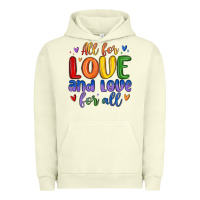 Pigment Pistachio all for love and love for all Urban Hoodie - MaliasSmallBusiness