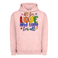 Pigment Salmon all for love and love for all Urban Hoodie - MaliasSmallBusiness