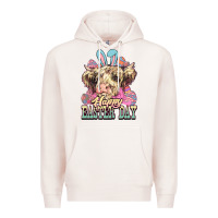 Pale Pink Easter Day Cow Premium Hoodie - NancyCooperArtShop
