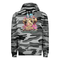 Slate Camo Easter Day Cow Premium Hoodie - NancyCooperArtShop