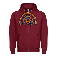 Burgundy basketball rainbow Zipper Hoodie - Zillion Design Studio