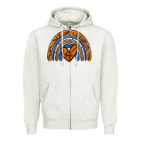 Oatmeal Heather basketball rainbow Zipper Hoodie - Zillion Design Studio