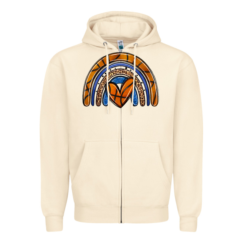 Basketball Rainbow Zipper Hoodie by Zillion Design Studio | Teevron