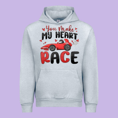 You Make My Heart Race Valentine's Day Urban Hoodie Designed By Maliassmallbusiness