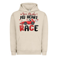 Pigment French Oak you make my heart race valentine's day Urban Hoodie - MaliasSmallBusiness