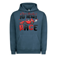 Pigment Midnight Navy you make my heart race valentine's day Urban Hoodie - MaliasSmallBusiness