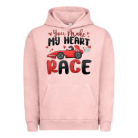 Pigment Salmon you make my heart race valentine's day Urban Hoodie - MaliasSmallBusiness