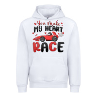 White you make my heart race valentine's day Urban Hoodie - MaliasSmallBusiness