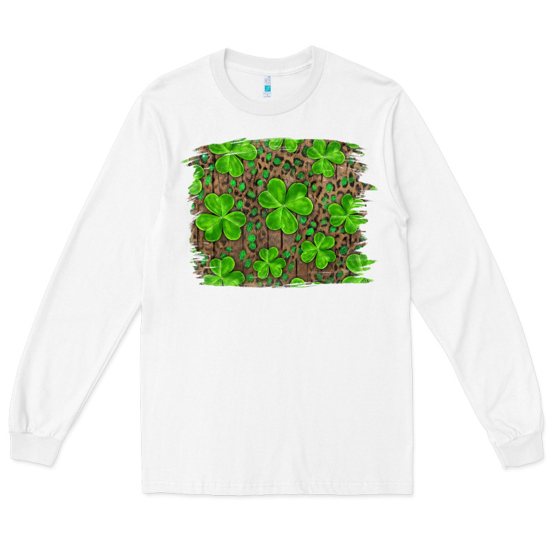 St Patricks Day Shamrock And Leopard Distressed Ba Long Sleeve Tee by RanaPortraitStore | Teevron