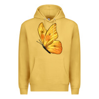 Antique Gold Flying Cloudless Sulphur Butterfly Premium Hoodie - LillyAllenDesigns