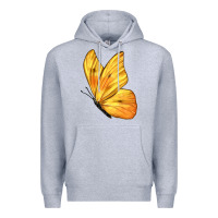 Heather Grey Flying Cloudless Sulphur Butterfly Premium Hoodie - LillyAllenDesigns