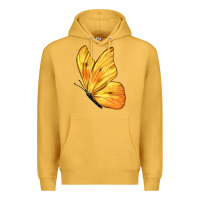 Mustard Flying Cloudless Sulphur Butterfly Premium Hoodie - LillyAllenDesigns