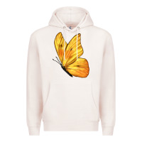 Pale Pink Flying Cloudless Sulphur Butterfly Premium Hoodie - LillyAllenDesigns