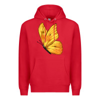 Red Flying Cloudless Sulphur Butterfly Premium Hoodie - LillyAllenDesigns