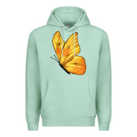 Seafoam Flying Cloudless Sulphur Butterfly Premium Hoodie - LillyAllenDesigns