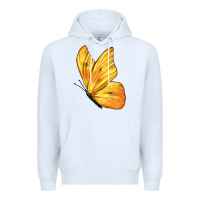 White Flying Cloudless Sulphur Butterfly Premium Hoodie - LillyAllenDesigns