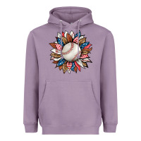 Lavender baseball sunflower Heavyweight Hoodie - HRA Design Shop