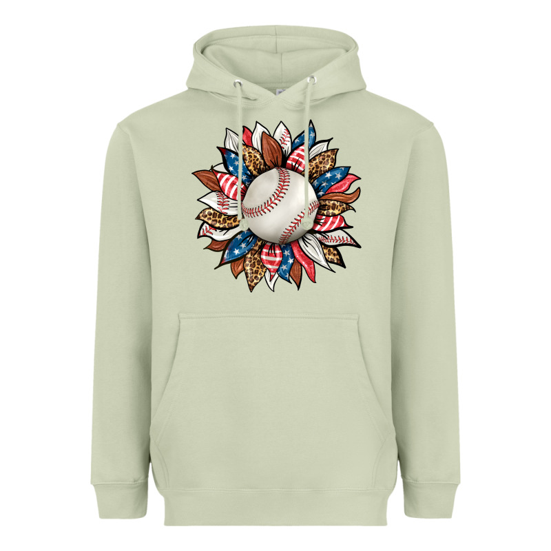 Baseball Sunflower Heavyweight Hoodie by HRA Design Shop | Teevron