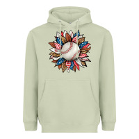 Matcha baseball sunflower Heavyweight Hoodie - HRA Design Shop