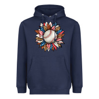 Navy baseball sunflower Heavyweight Hoodie - HRA Design Shop