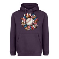 Plum baseball sunflower Heavyweight Hoodie - HRA Design Shop