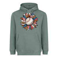 Sage baseball sunflower Heavyweight Hoodie - HRA Design Shop